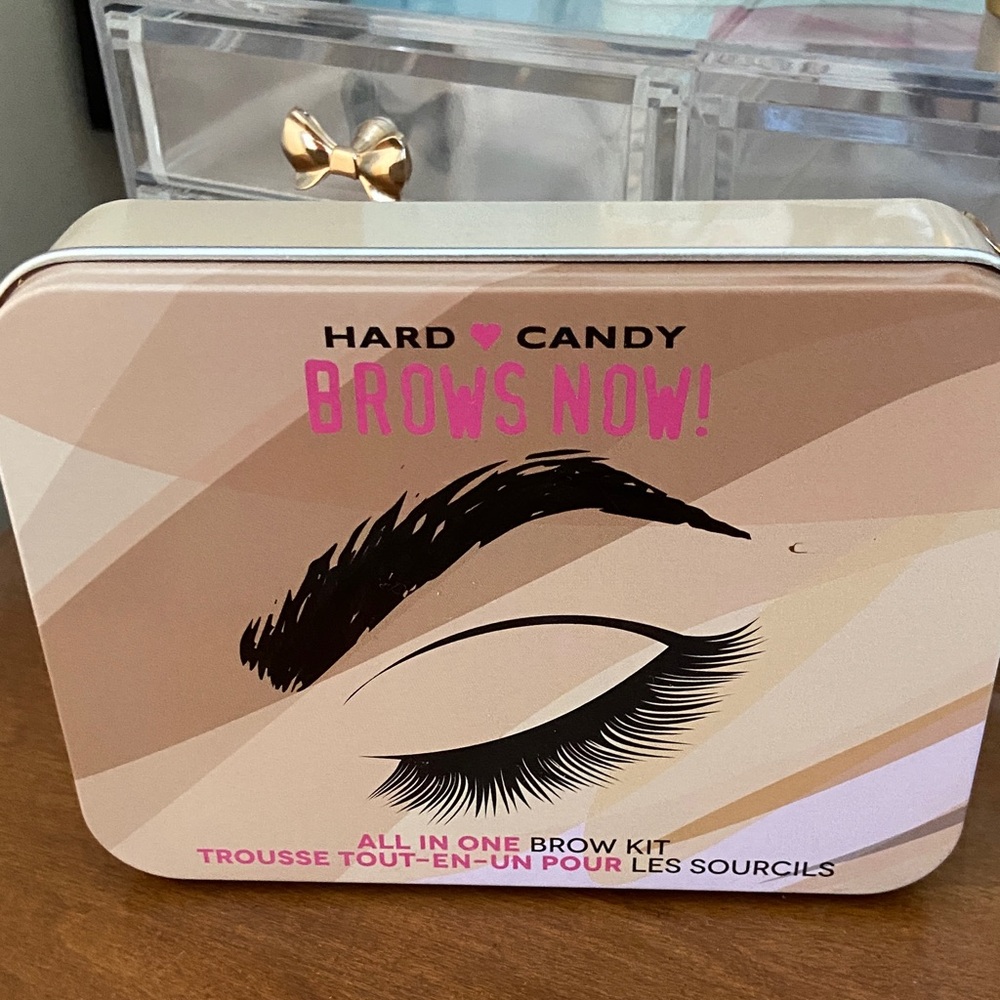 Hard Candy Brows Now Tin with Pink and Black Accents